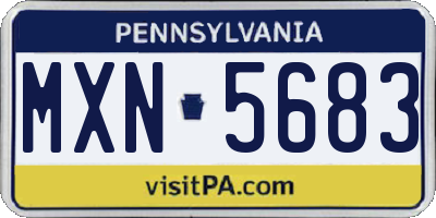 PA license plate MXN5683