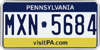 PA license plate MXN5684