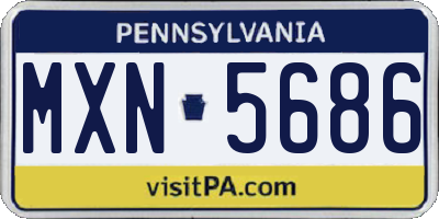PA license plate MXN5686