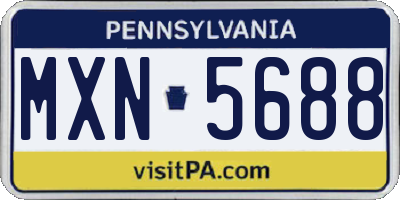 PA license plate MXN5688