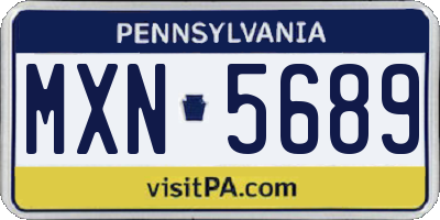 PA license plate MXN5689