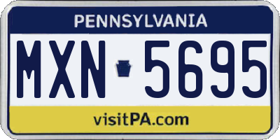 PA license plate MXN5695