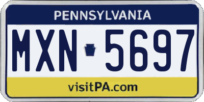 PA license plate MXN5697
