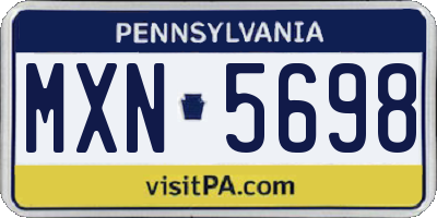 PA license plate MXN5698