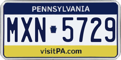 PA license plate MXN5729