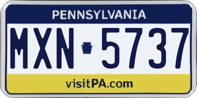 PA license plate MXN5737