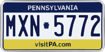 PA license plate MXN5772