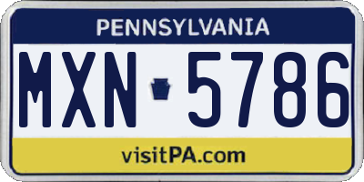 PA license plate MXN5786