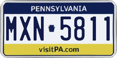 PA license plate MXN5811