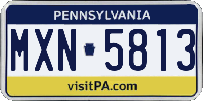 PA license plate MXN5813