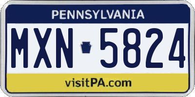 PA license plate MXN5824