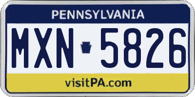 PA license plate MXN5826
