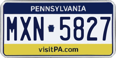 PA license plate MXN5827