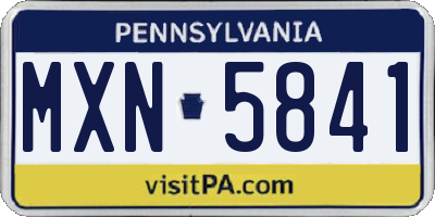 PA license plate MXN5841