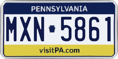 PA license plate MXN5861