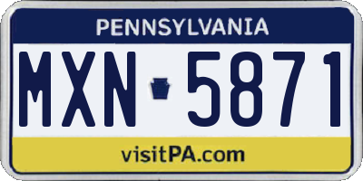 PA license plate MXN5871