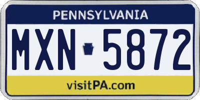 PA license plate MXN5872