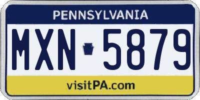PA license plate MXN5879