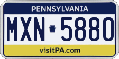 PA license plate MXN5880