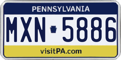 PA license plate MXN5886