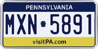 PA license plate MXN5891