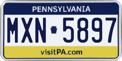 PA license plate MXN5897