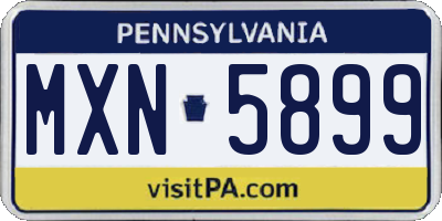 PA license plate MXN5899