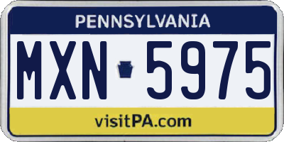 PA license plate MXN5975
