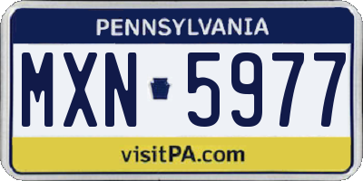 PA license plate MXN5977