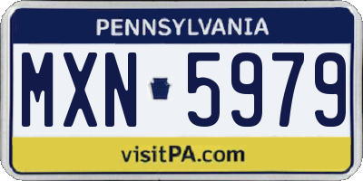 PA license plate MXN5979