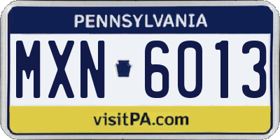 PA license plate MXN6013