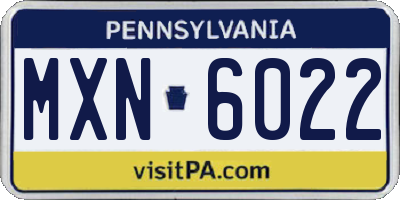 PA license plate MXN6022