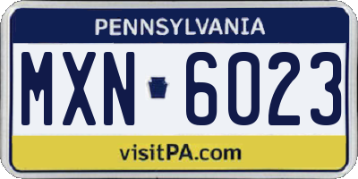 PA license plate MXN6023