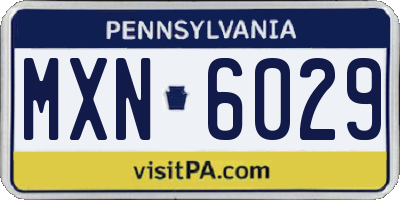PA license plate MXN6029