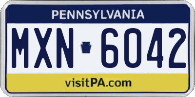 PA license plate MXN6042