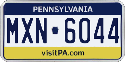 PA license plate MXN6044