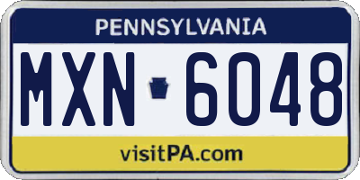 PA license plate MXN6048