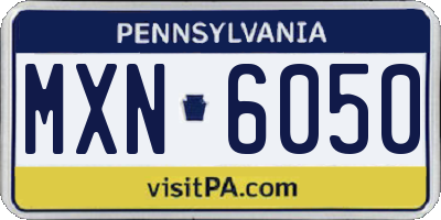 PA license plate MXN6050