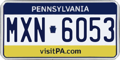 PA license plate MXN6053