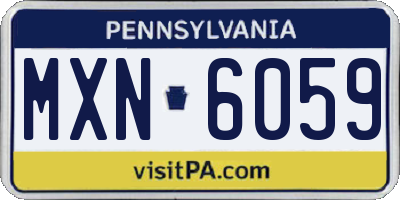 PA license plate MXN6059