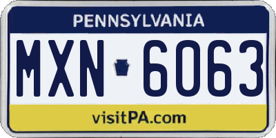 PA license plate MXN6063