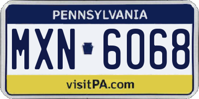 PA license plate MXN6068