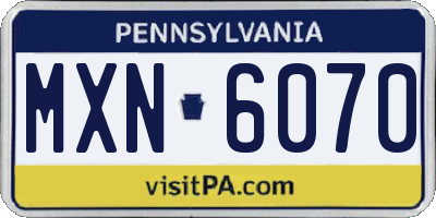 PA license plate MXN6070