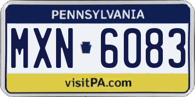 PA license plate MXN6083