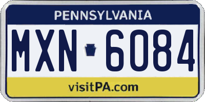 PA license plate MXN6084