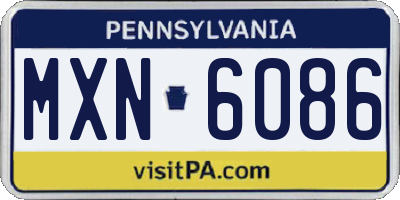 PA license plate MXN6086