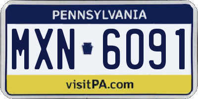 PA license plate MXN6091