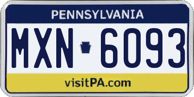 PA license plate MXN6093