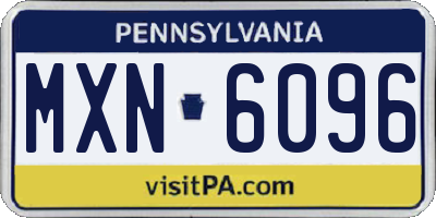 PA license plate MXN6096
