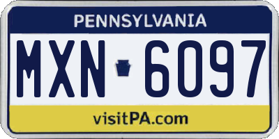 PA license plate MXN6097